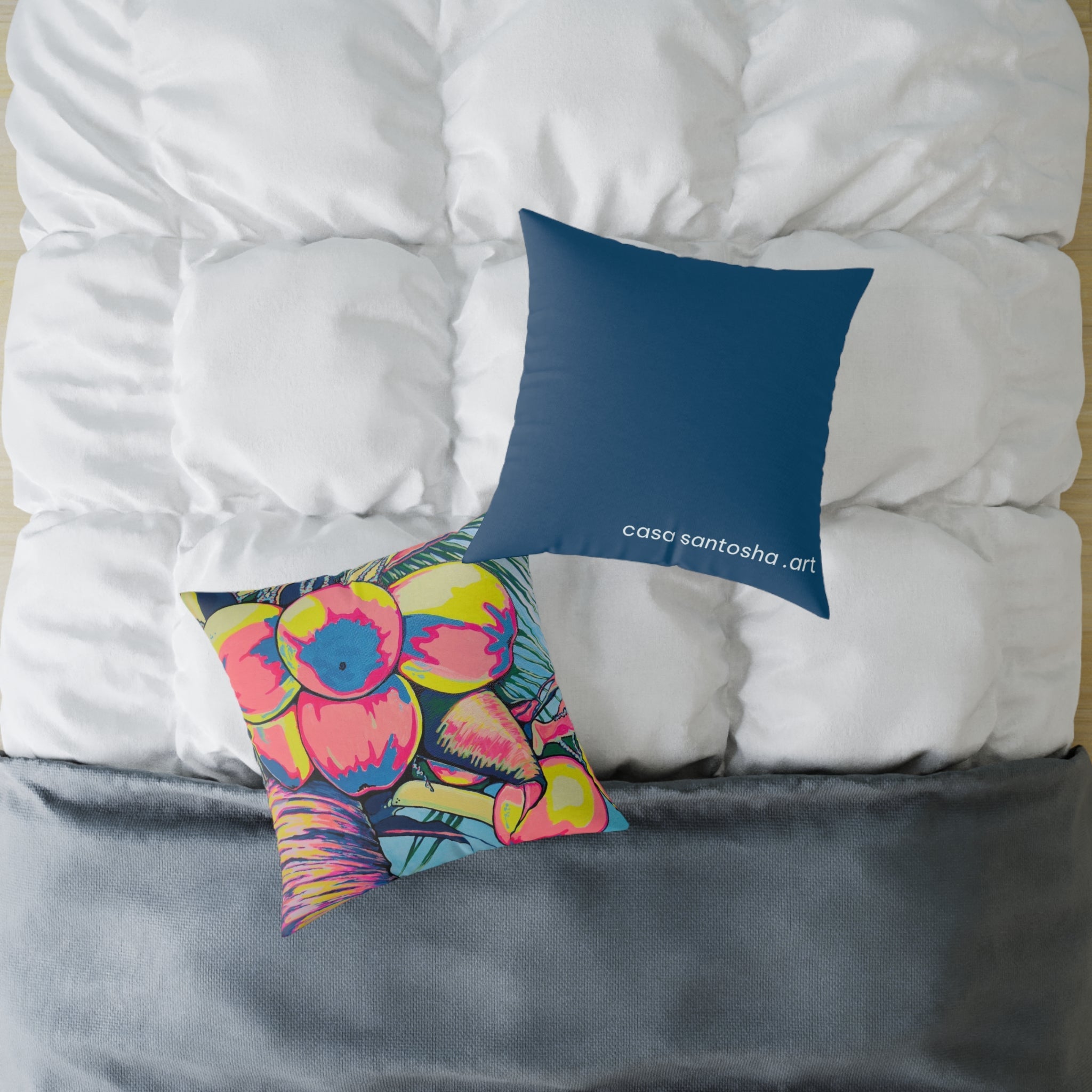 Neon Coconuts Art Canvas Decorative Pillow