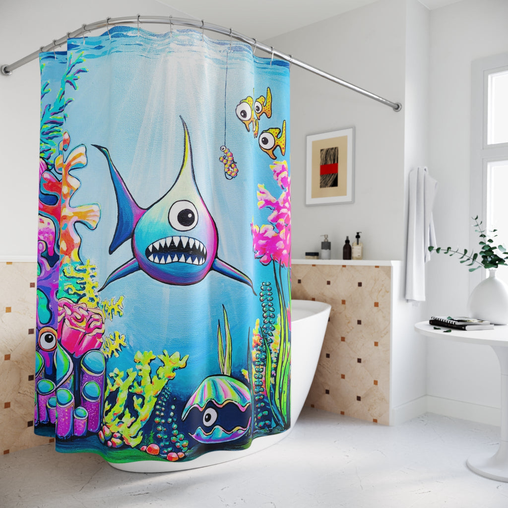 Cyclops Shark Pop Art Shower Curtain