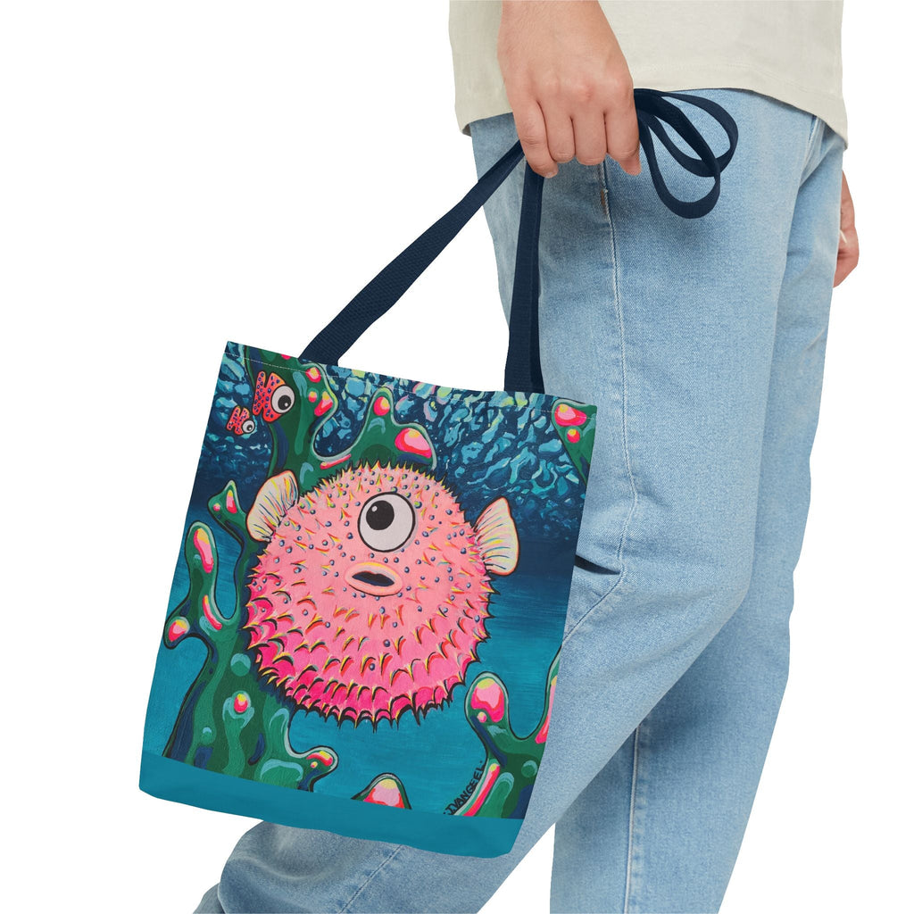 Premium Cyclops Pufferfish Tote Bag, Original Artist Design, Reusable Shopping Tote, Eco-Friendly