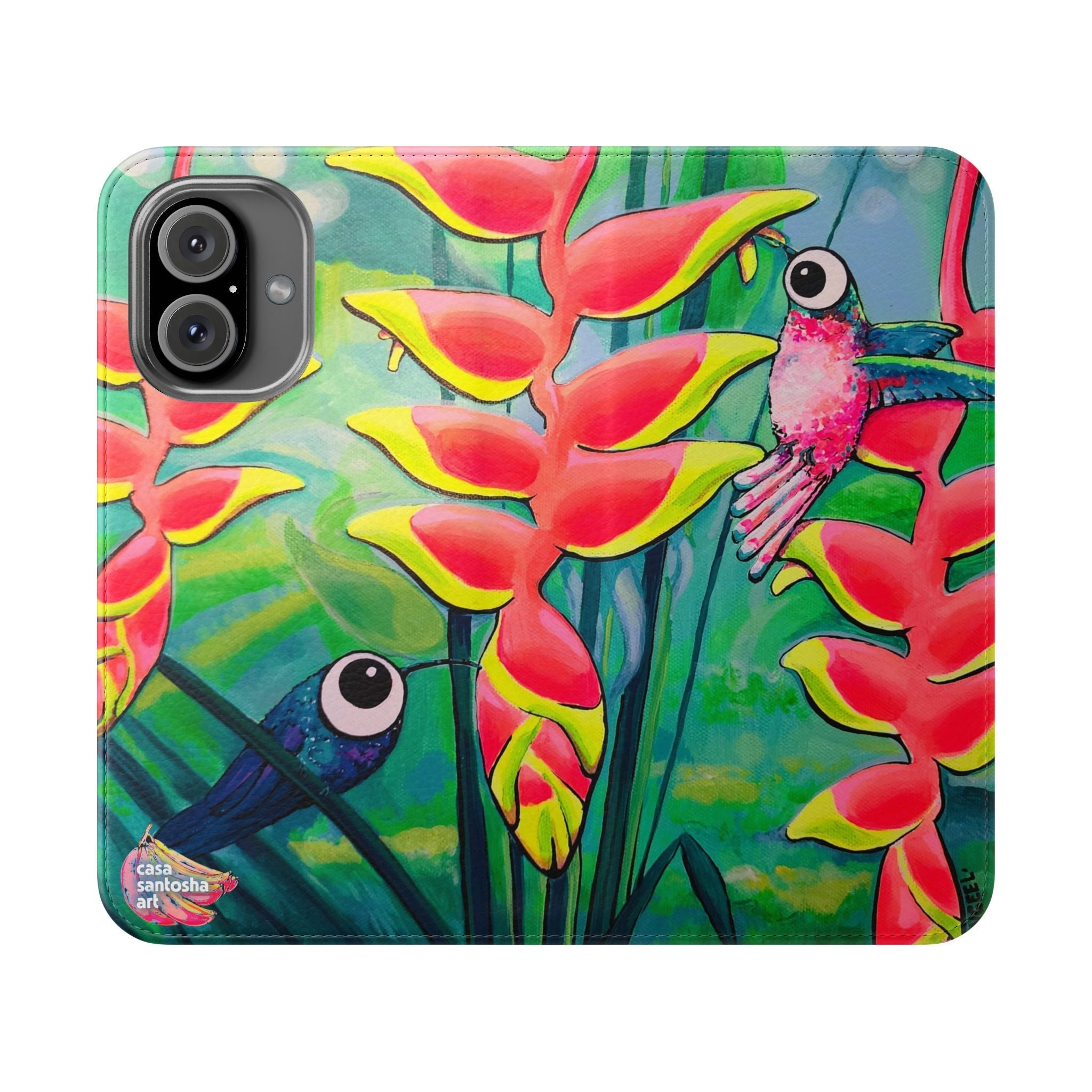 Cyclops Hummingbirds Flip Phone Case – Wallet Cover with Card Slots