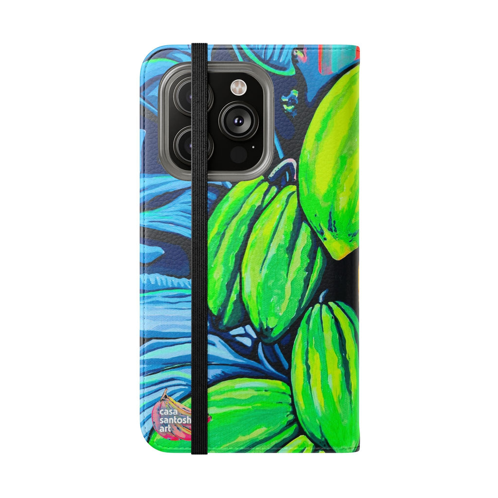 Neon Cacao Flip Phone Case – Wallet Cover with Card Slots