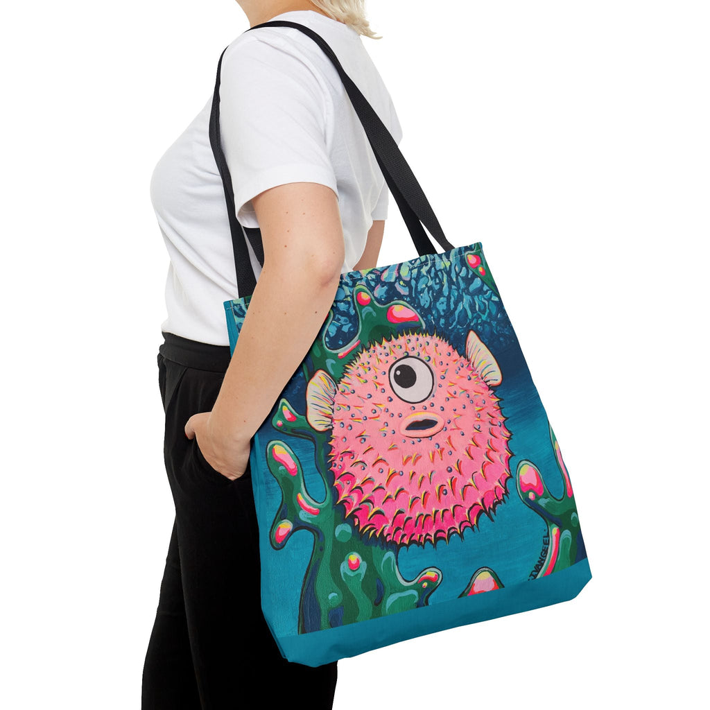 Premium Cyclops Pufferfish Tote Bag, Original Artist Design, Reusable Shopping Tote, Eco-Friendly