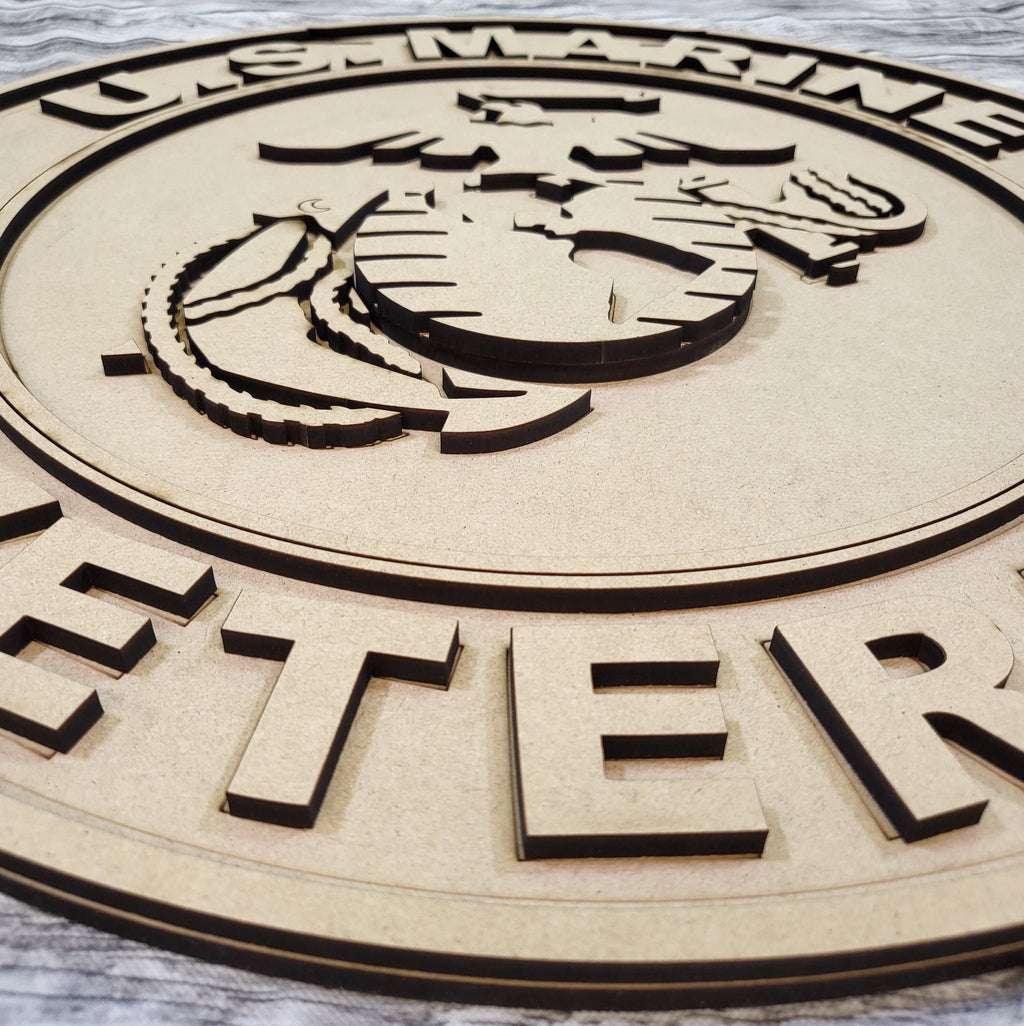 Marine Corps Logo Veteran Door Hanger DIY Unfinished Kit
