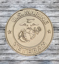 Marine Corps Logo Veteran Door Hanger DIY Unfinished Kit