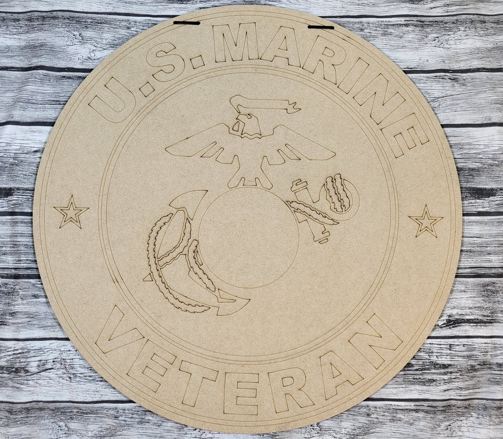 Marine Corps Logo Veteran Door Hanger DIY Unfinished Kit