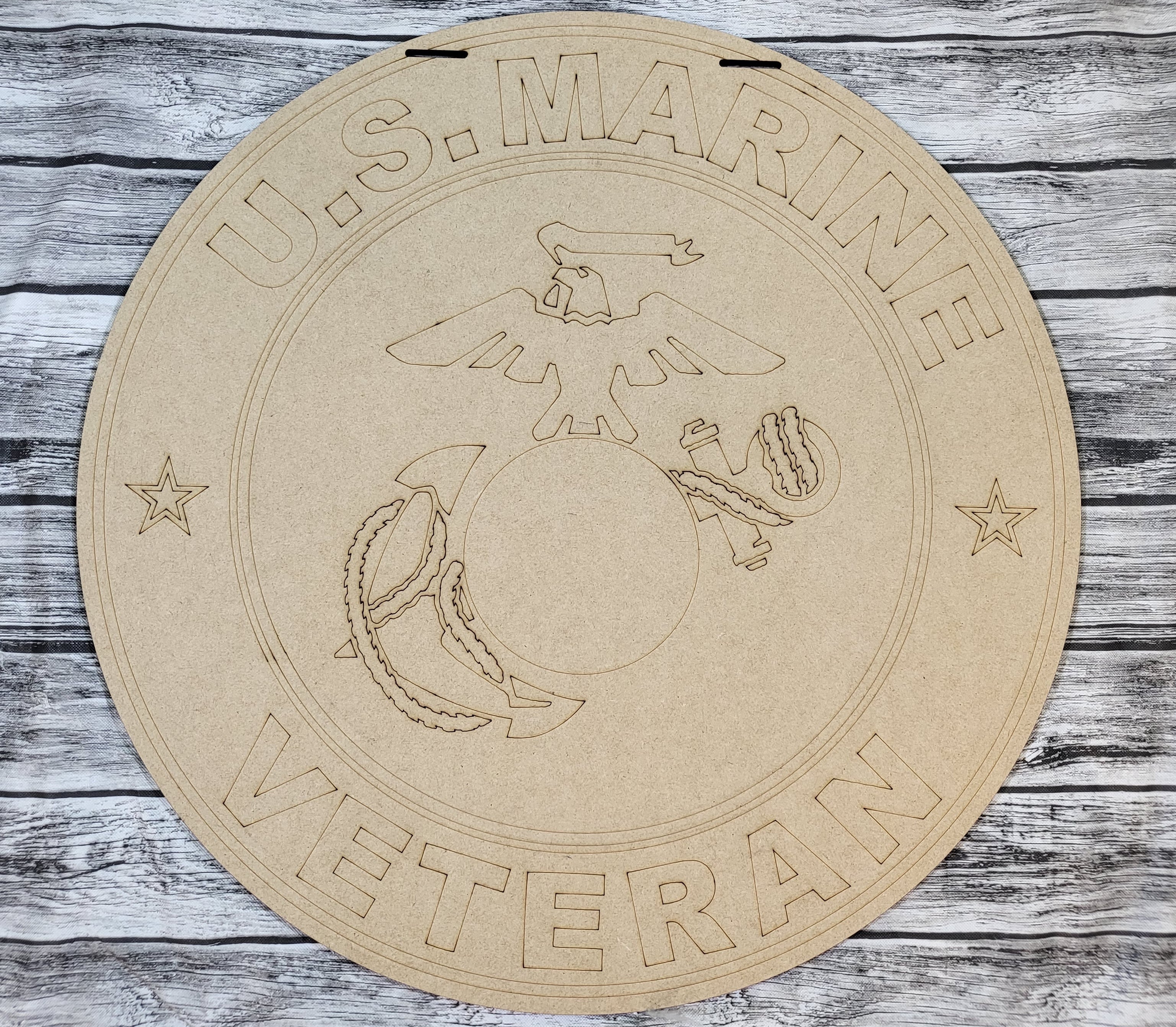 Marine Corps Logo Veteran Door Hanger DIY Unfinished Kit
