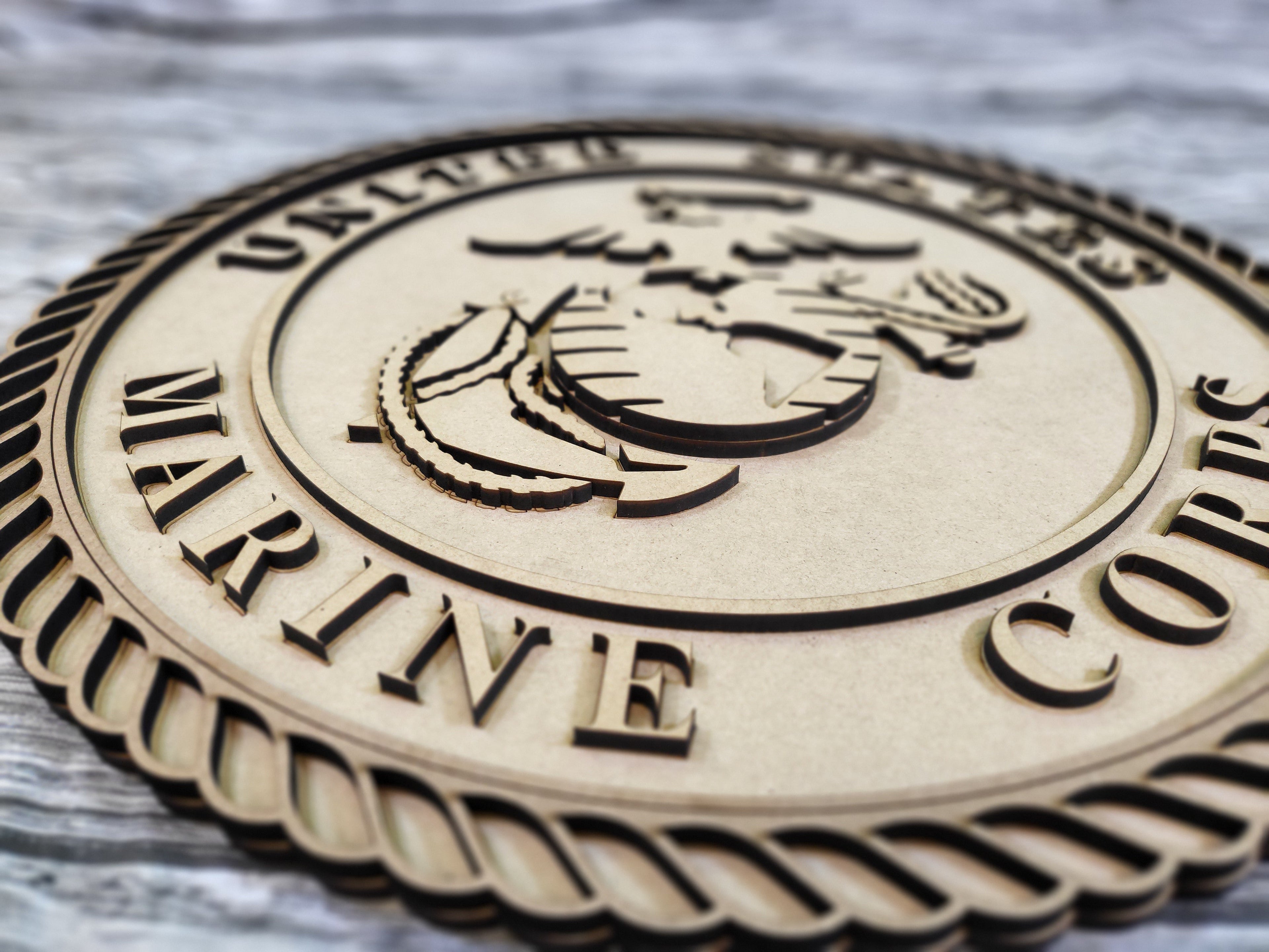 Marine Corps Classic Logo Door Hanger DIY Unfinished Kit