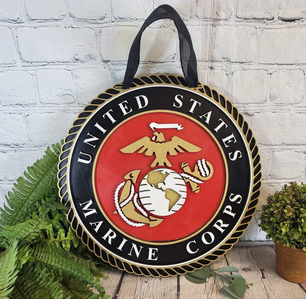 Marine Corps Classic Logo Door Hanger - Finished