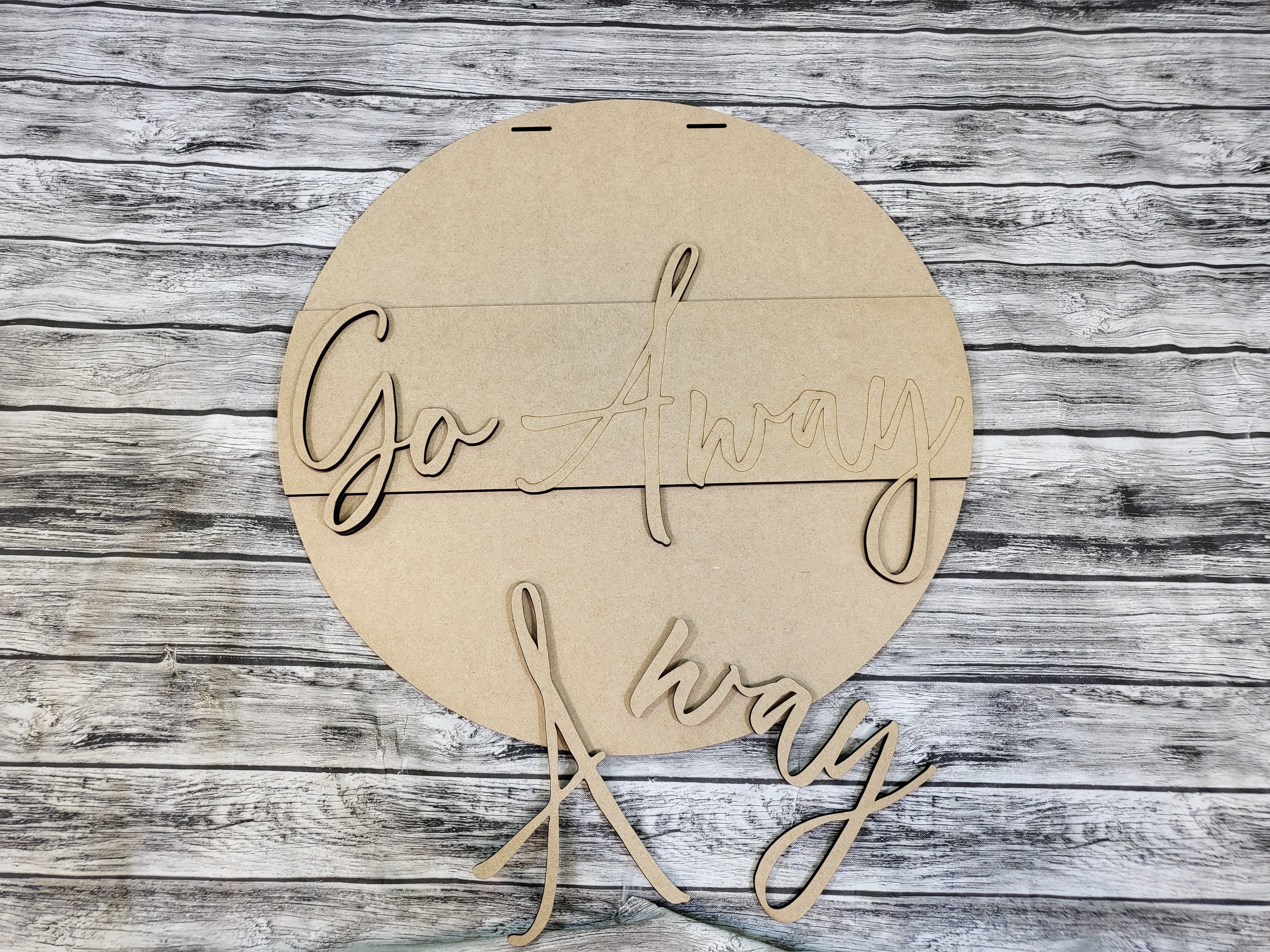 Go Away Door Hanger DIY Unfinished Kit