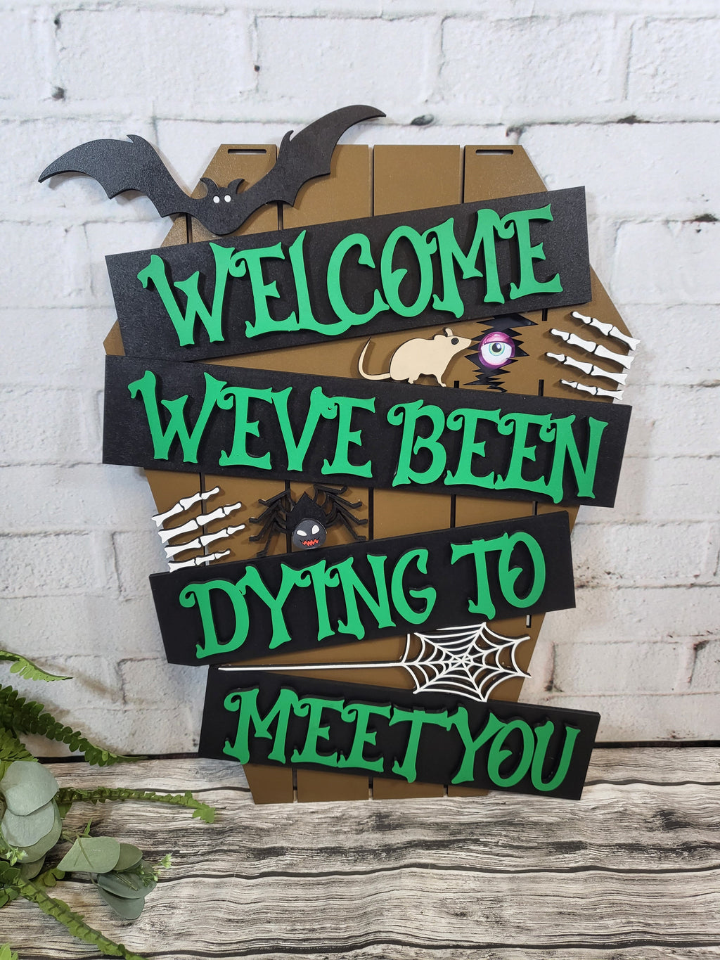 Halloween Welcome Coffin Door Hanger DIY Unfinished Kit