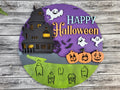 Happy Halloween Haunted Mansion Door Hanger - Finished