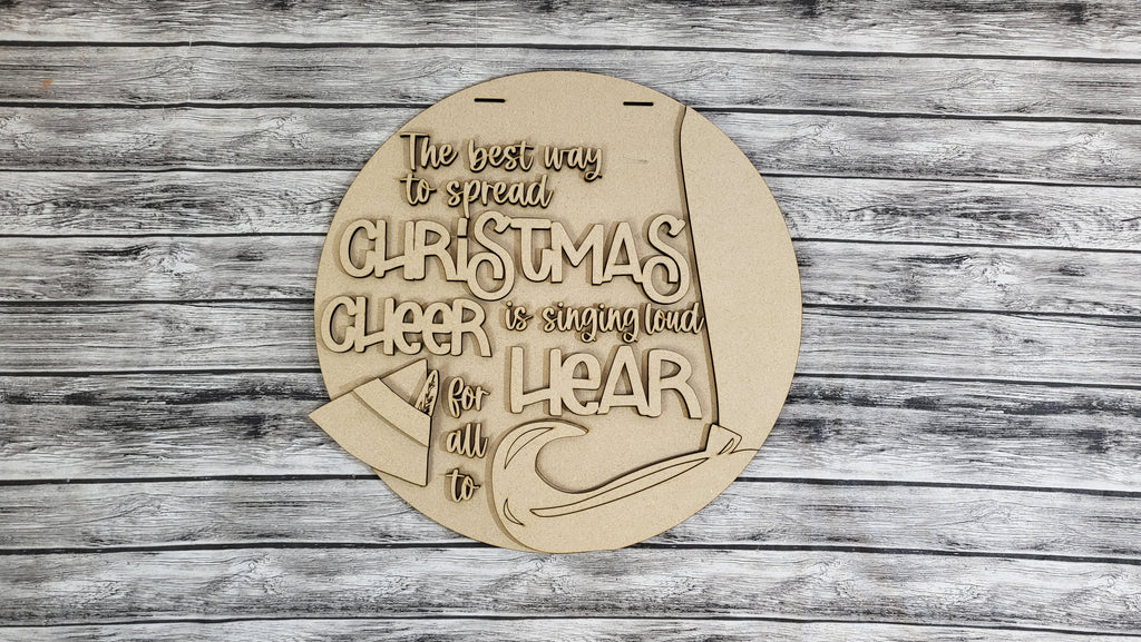 Elf Sing Loud Door Hanger DIY Unfinished Kit