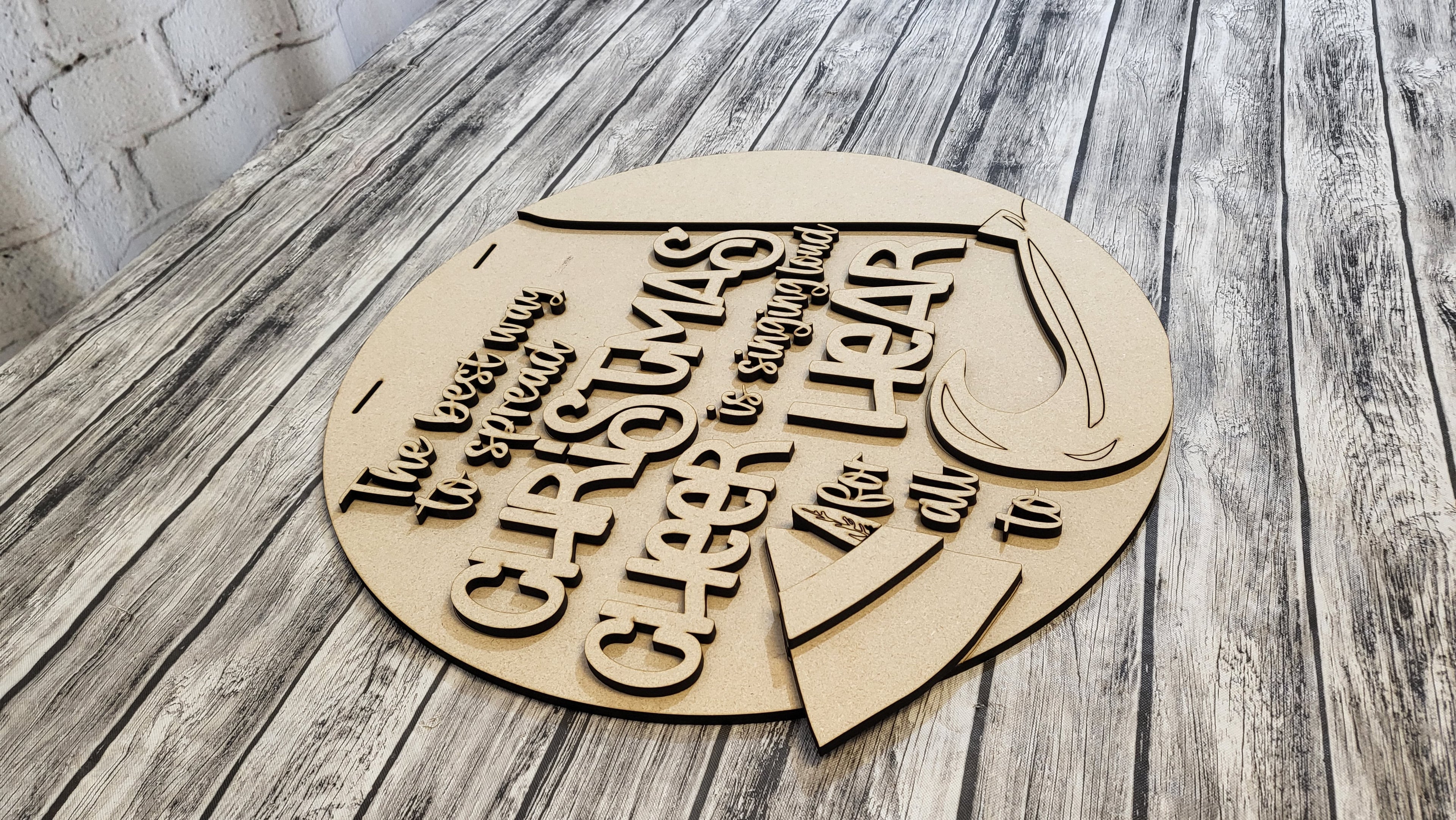 Elf Sing Loud Door Hanger DIY Unfinished Kit