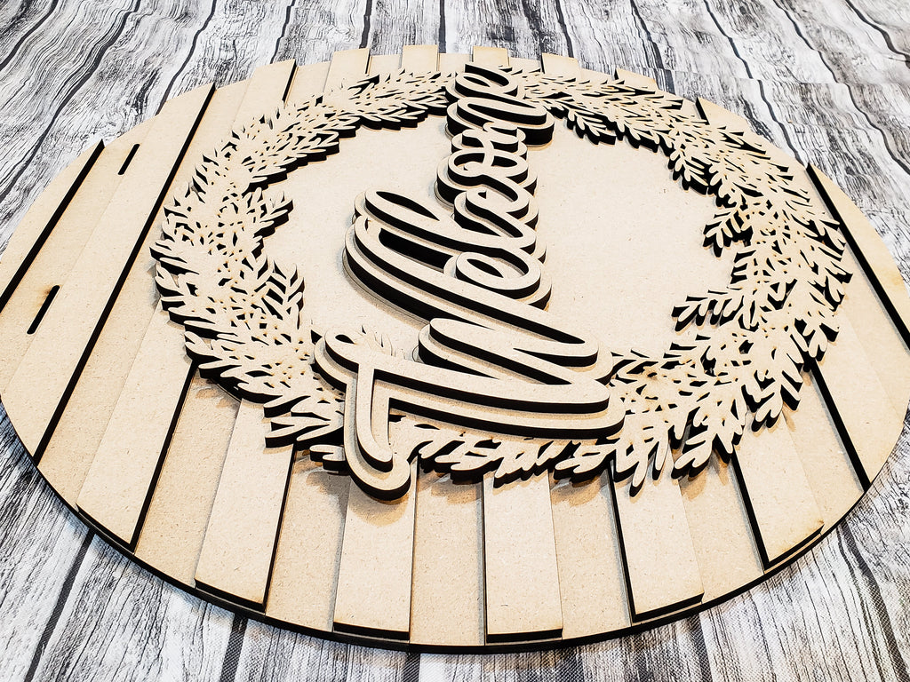 Welcome Wreath & Stripes Door Hanger DIY Unfinished Kit