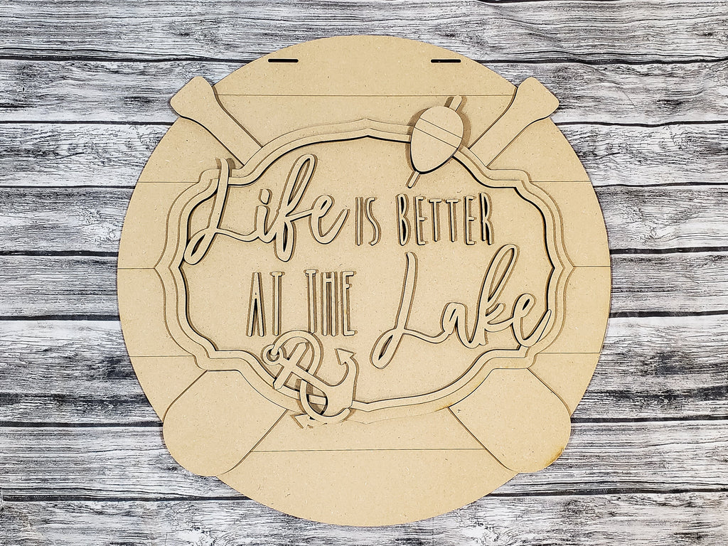Life Is Better At The Lake Door Hanger DIY Unfinished Kit