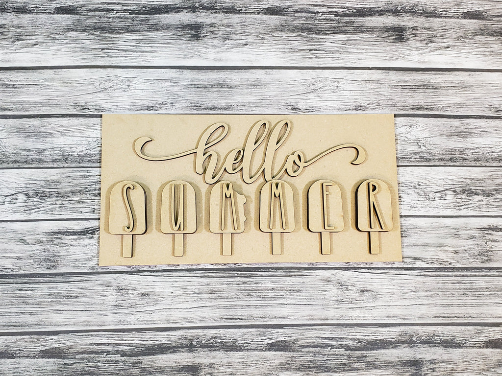 SUMMER Accent Tiles for Interchangeable Hanging Flower Planter Welcome Sign Planter