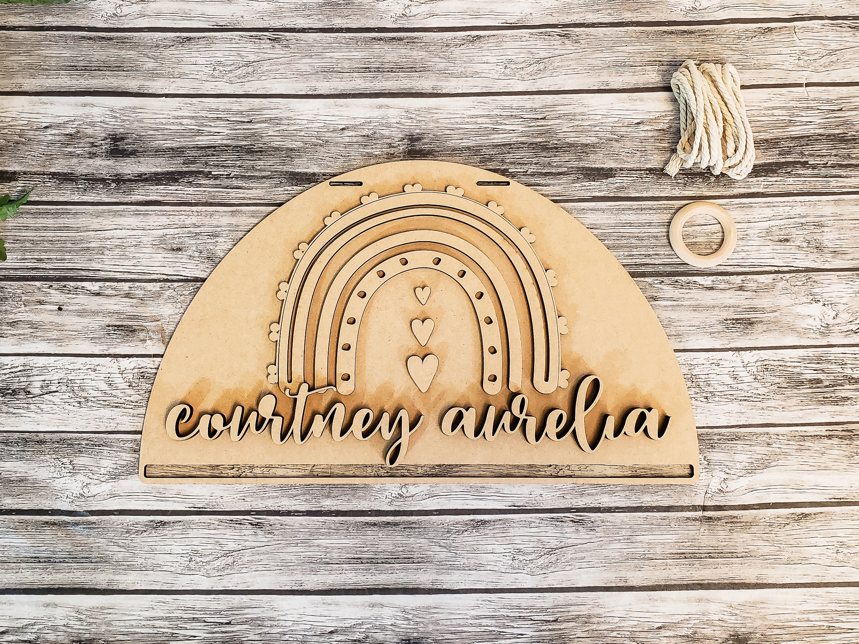 3D Personalized Boho Rainbow Macrame Wall Hanger DIY Unfinished Kit