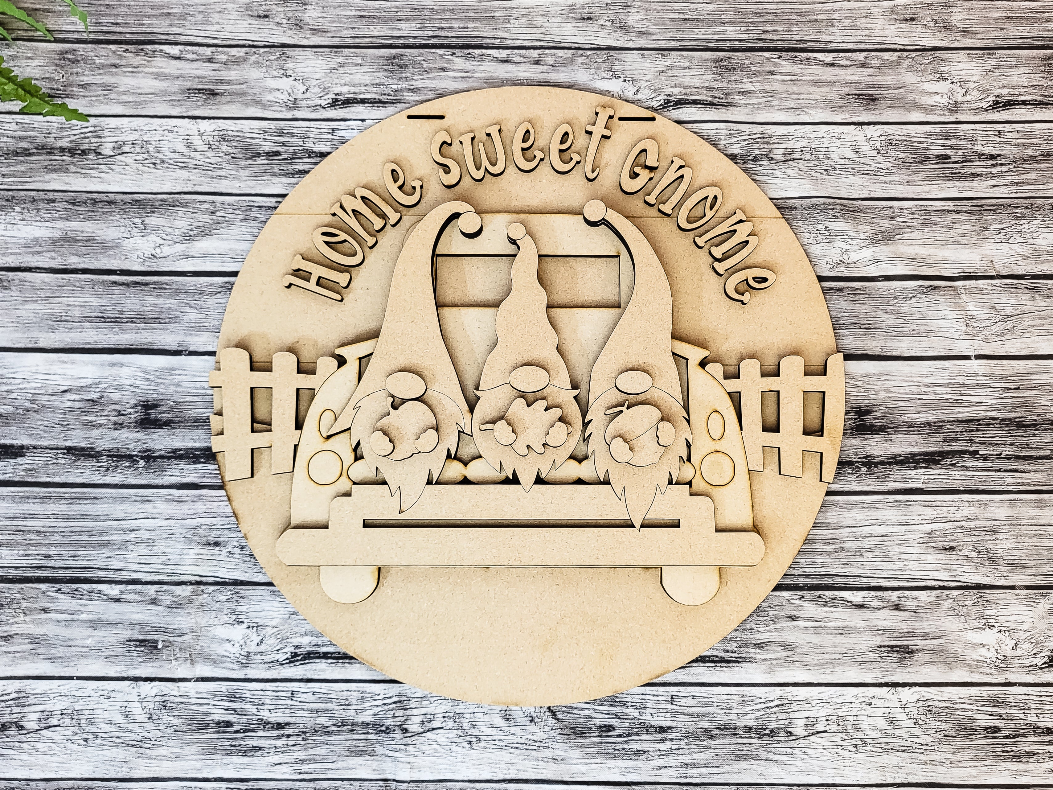 Home Sweet Gnome Truck Door Hanger DIY Unfinished Kit
