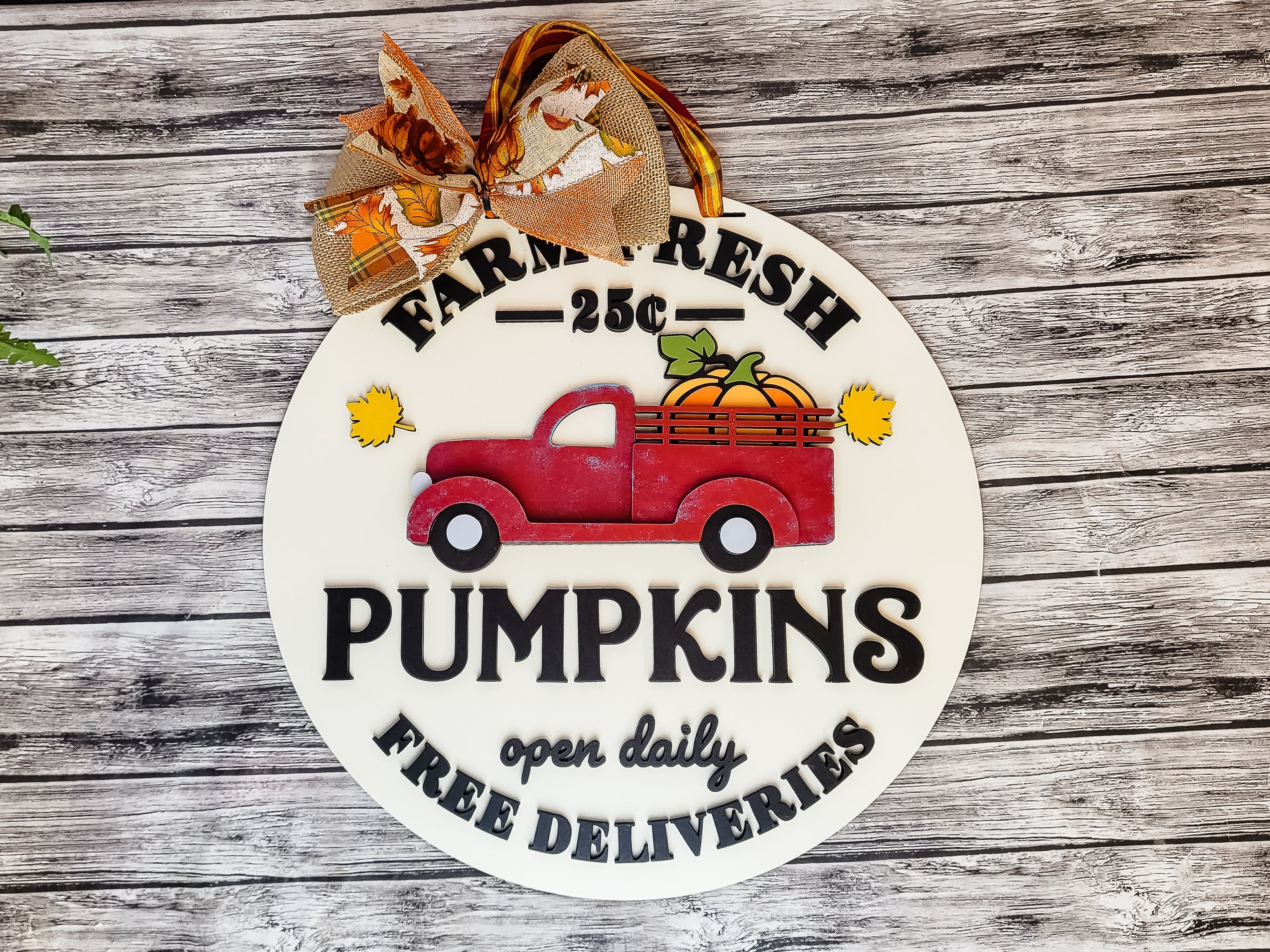 Farm Fresh Pumpkins Door Hanger DIY Unfinished Kit