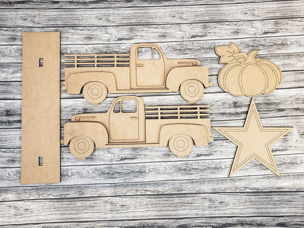 Standing Antique Truck DIY Unfinished Kit