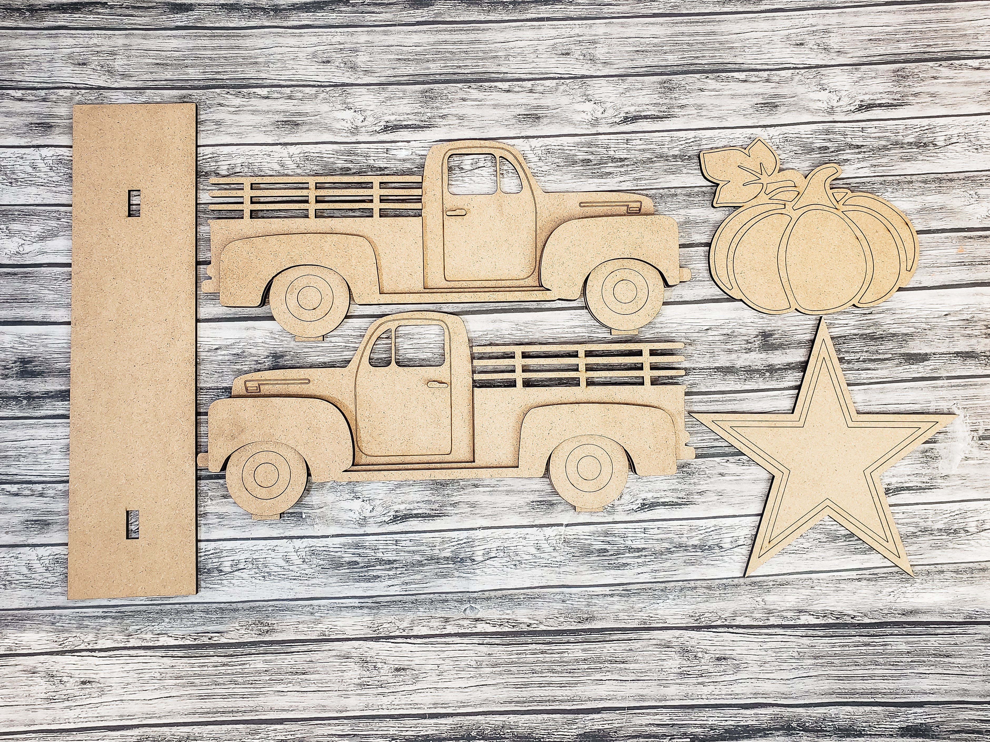 Standing Antique Truck DIY Unfinished Kit