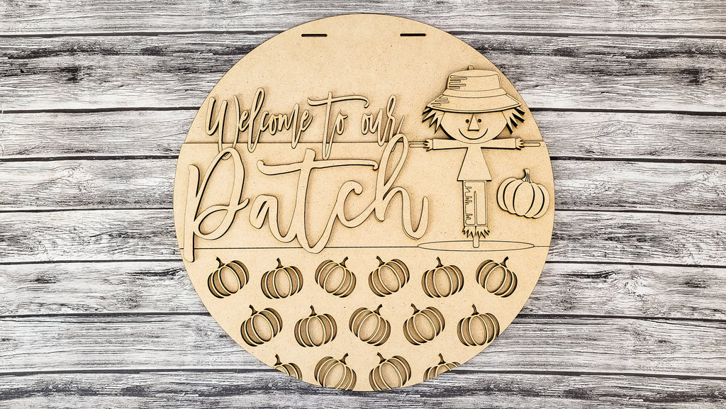 Scarecrow Welcome to our Patch Door Hanger DIY Unfinished Kit