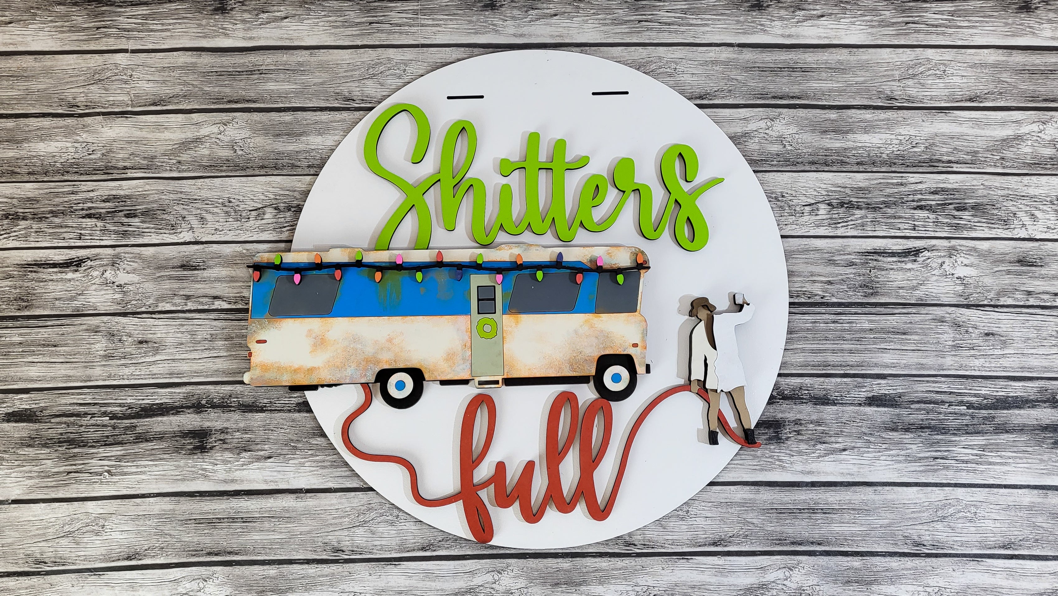 Cousin Eddie Sh!tter's Full RV Door Hanger DIY Unfinished Kit