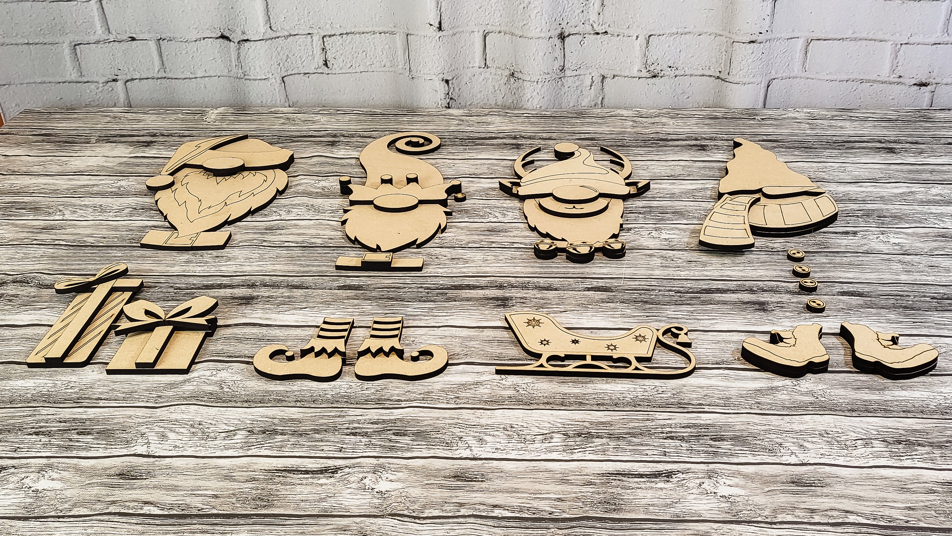 3D Merry Christmas Winter Gnome Porch Leaner DIY Unfinished Kit