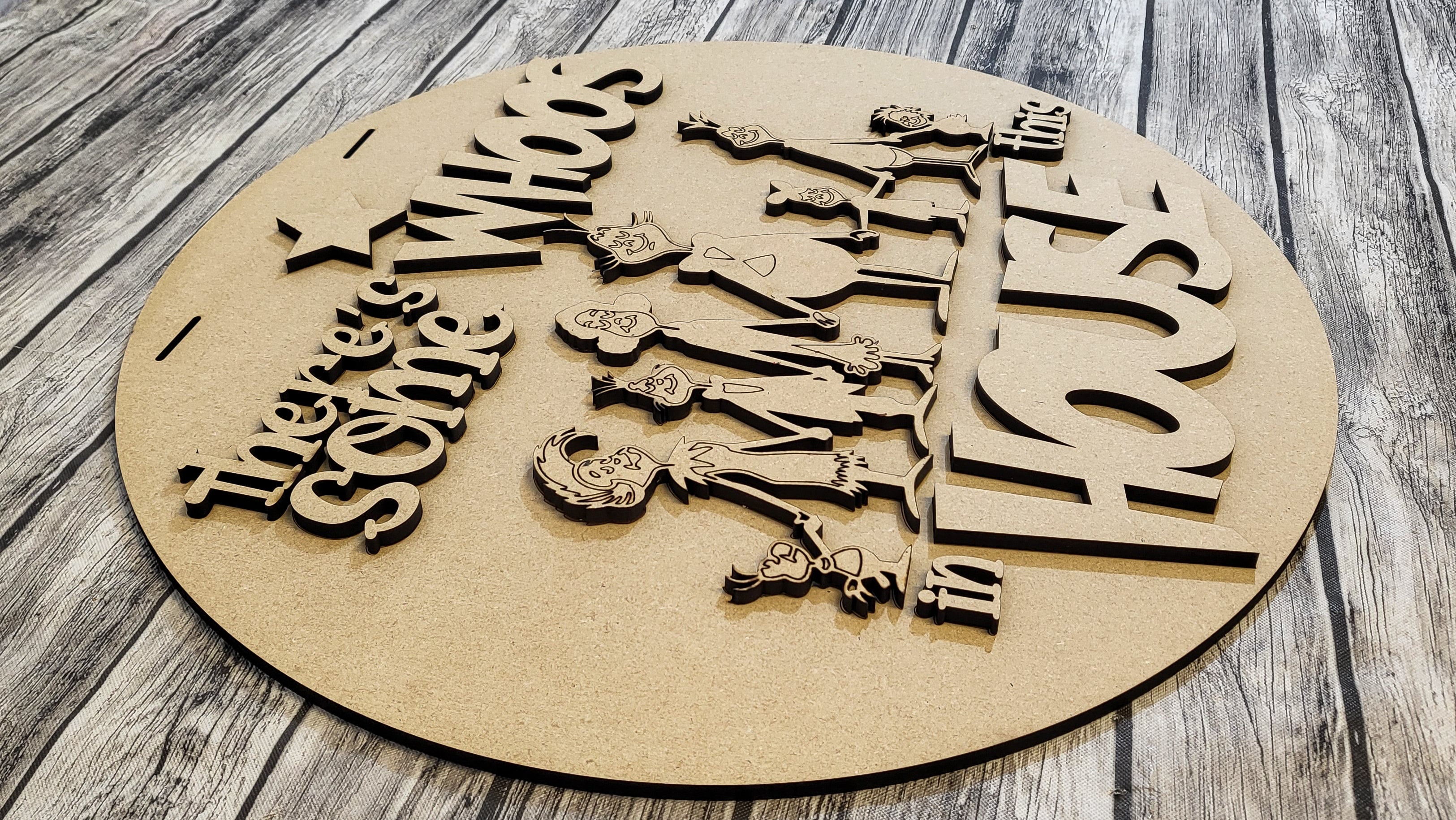 There's Some WHOS in this HOUSE Door Hanger DIY Unfinished Kit
