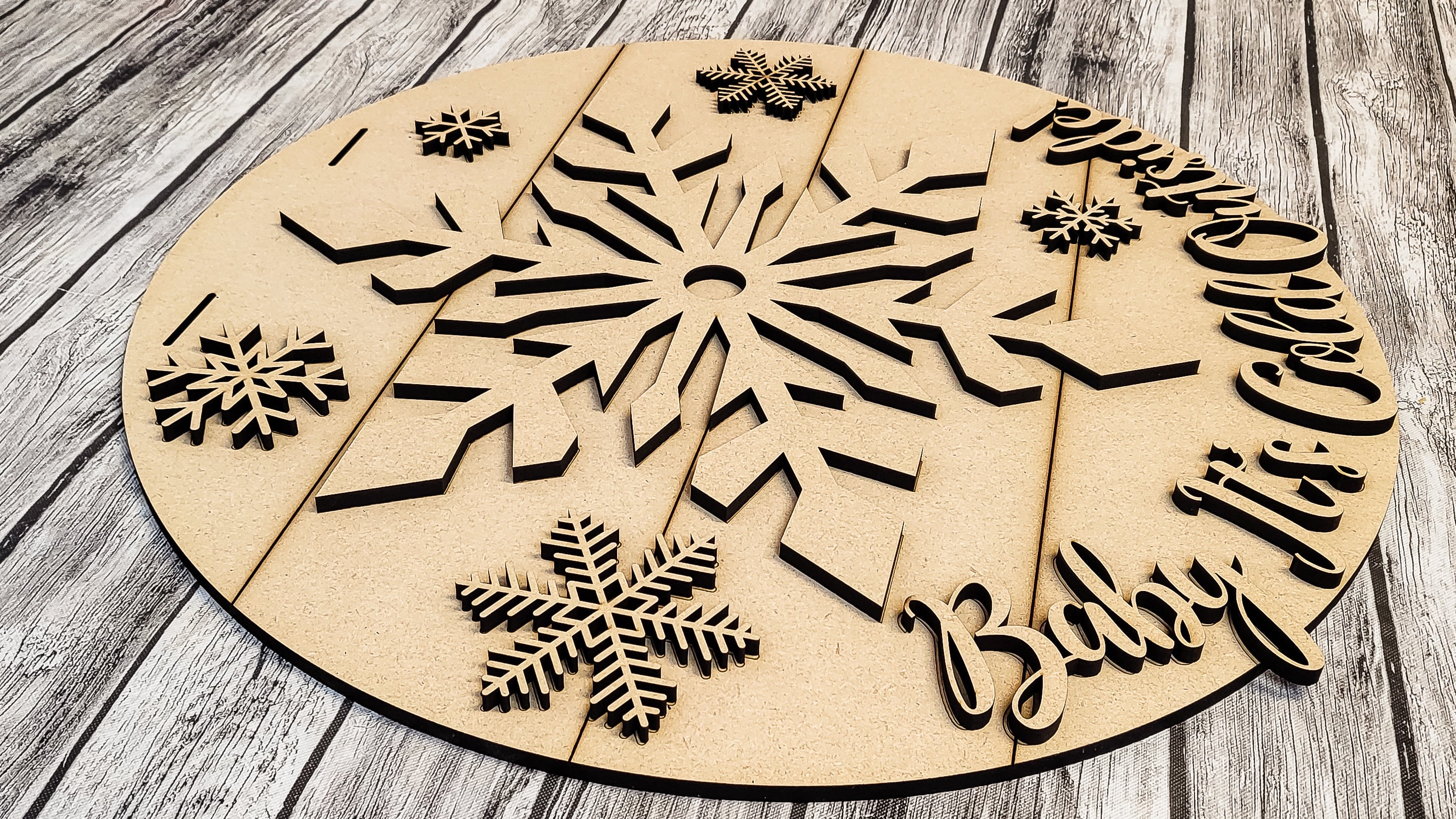 Baby It's Cold Outside Snowflake DIY Unfinished Kit