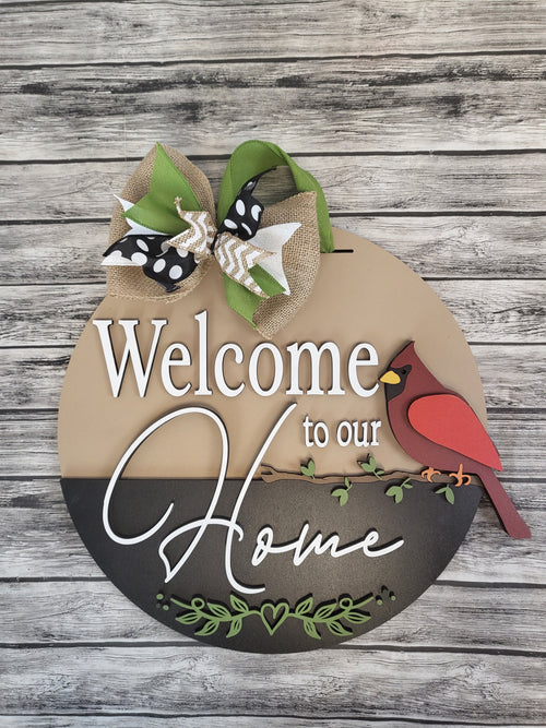 3D Welcome To Our Home Cardinal DIY Unfinished Kit