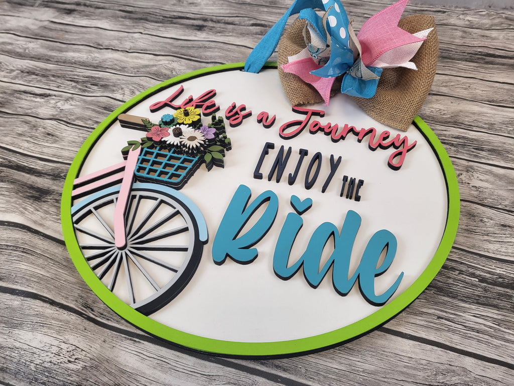 Finished - Life is a Journey Bicycle Door Hanger