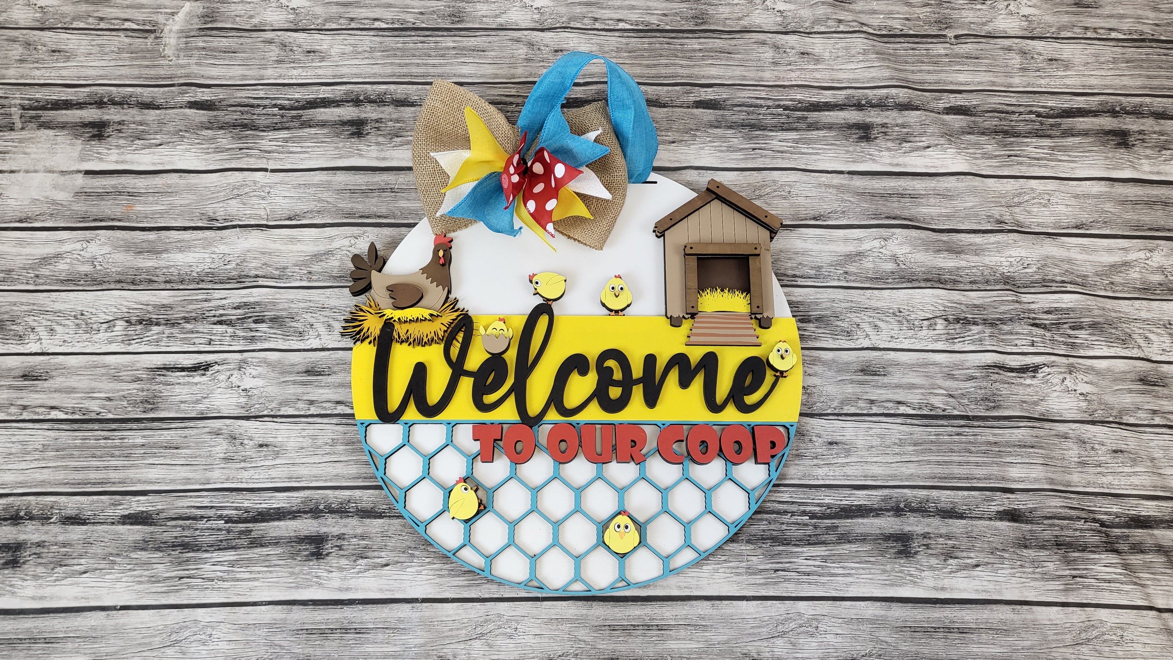 Welcome To Our Coop Door Hanger