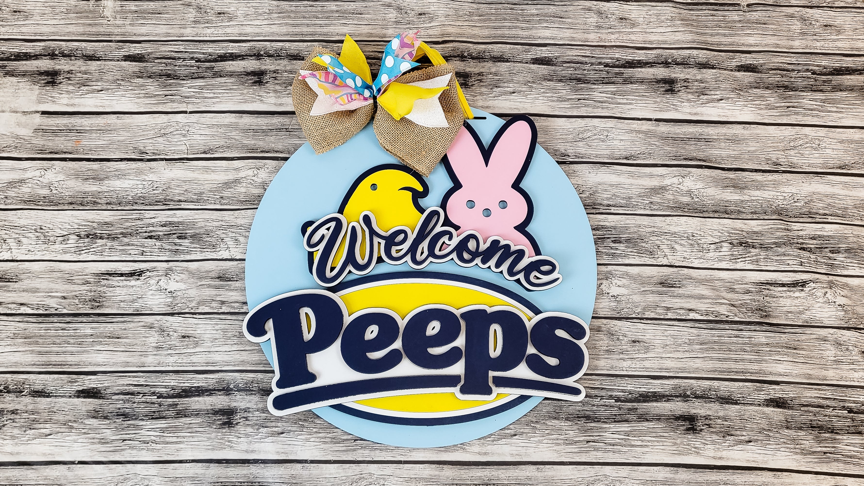 3D Welcome PEEPS Door Hanger DIY Unfinished Kit