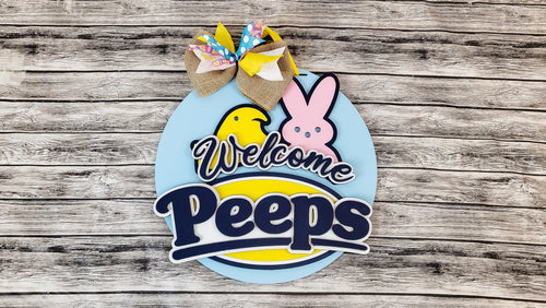 3D Welcome PEEPS Door Hanger DIY Unfinished Kit