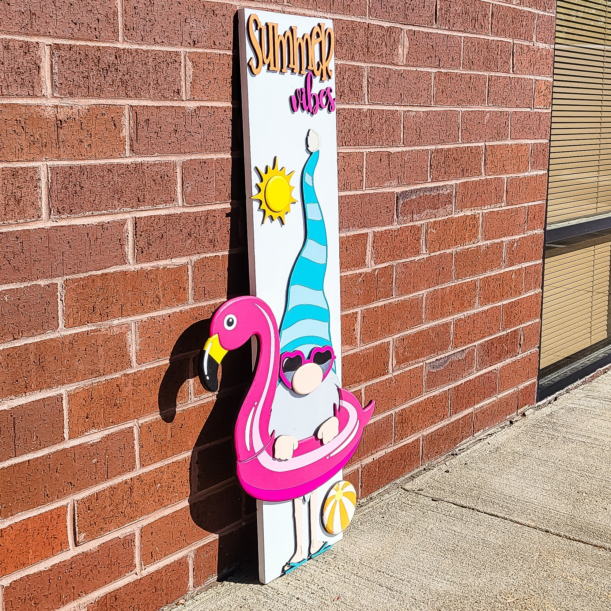 Summer Vibes Gnome with Floaty Vertical Porch Leaner DIY Unfinished Kit
