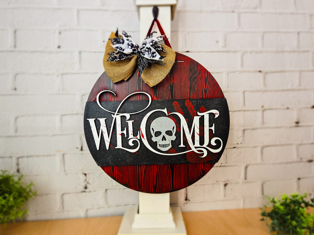 Welcome Skull Door Hanger - DIY Unfinished Kit - Lvl 1