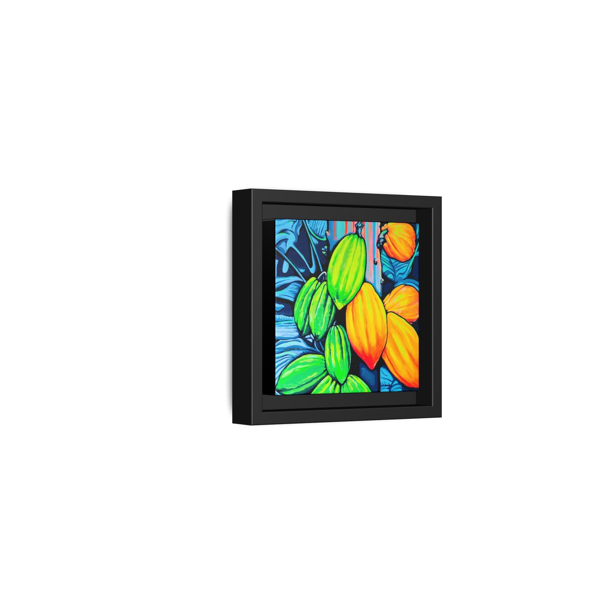 Framed Neon Cacao Canvas Print