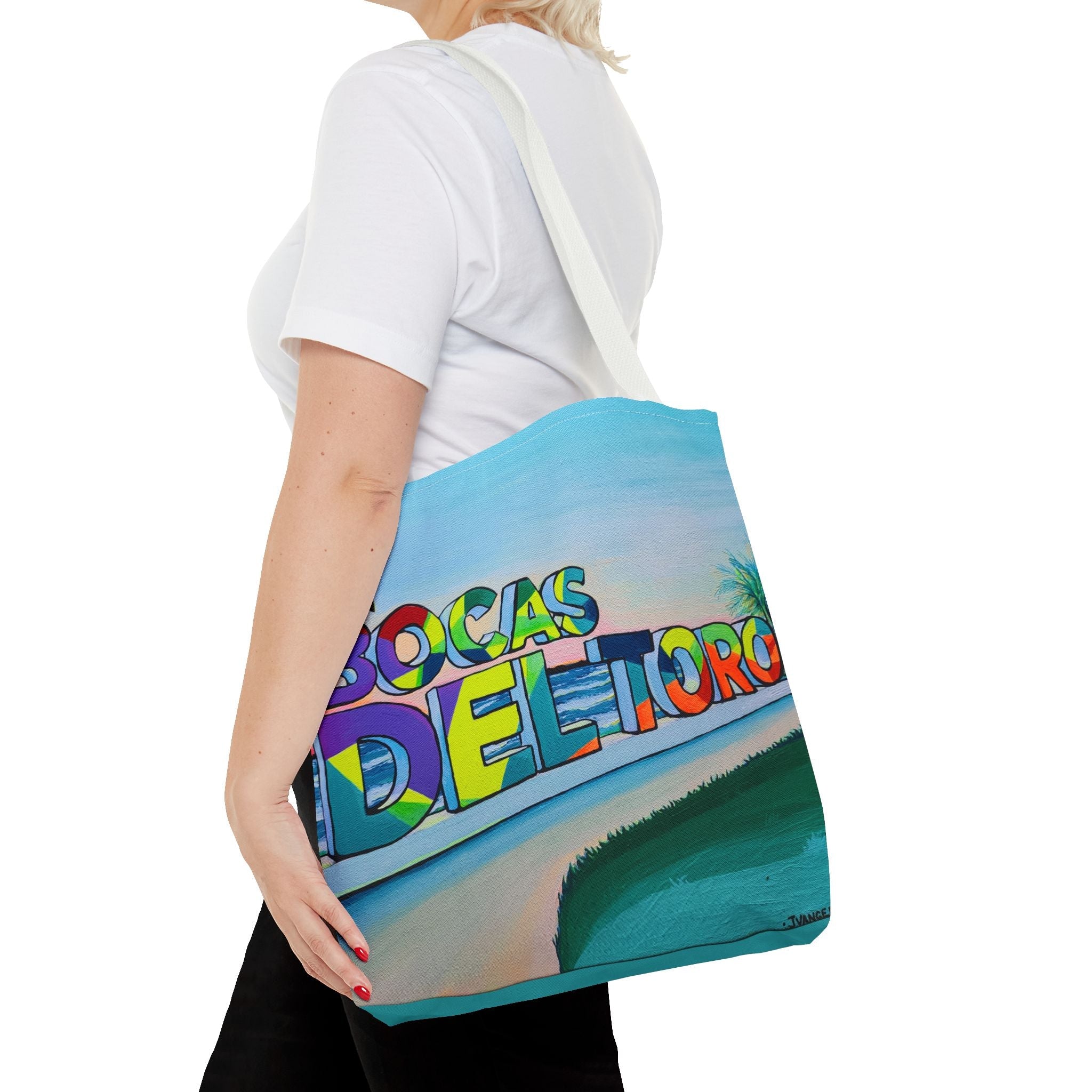 Premium Bocas Del Toro Sign Tote Bag, Original Artist Design, Reusable Shopping Tote,  Eco-Friendly