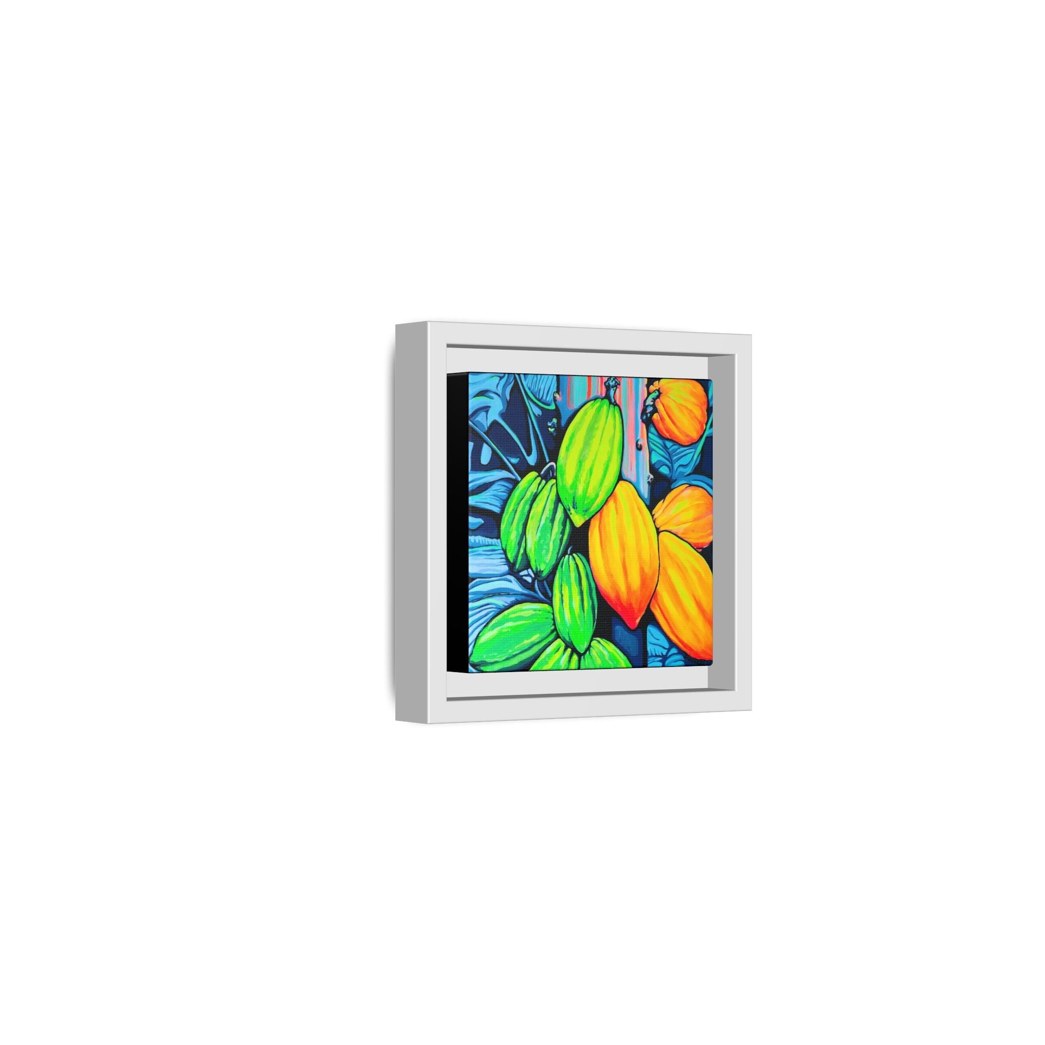 Framed Neon Cacao Canvas Print