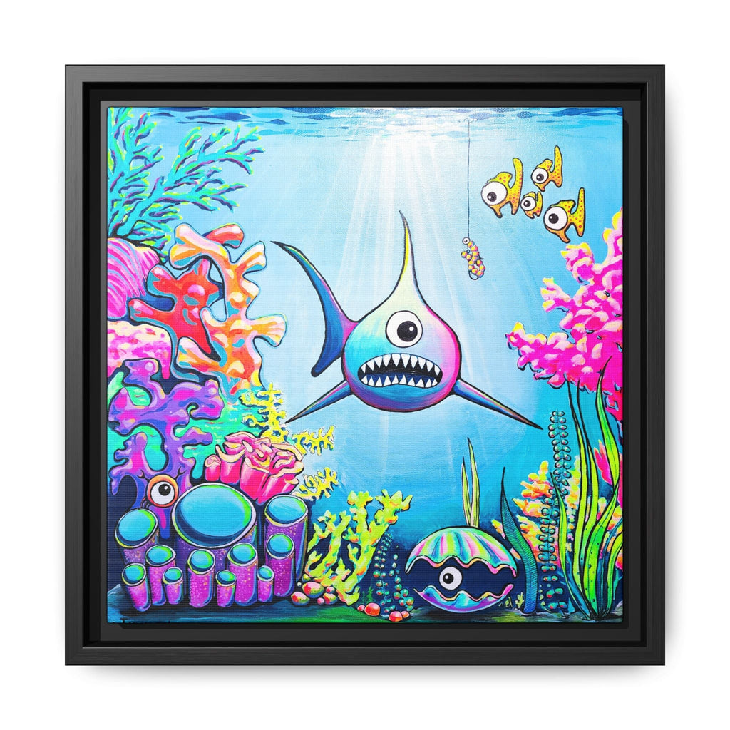 Framed Cyclops Shark Canvas Print