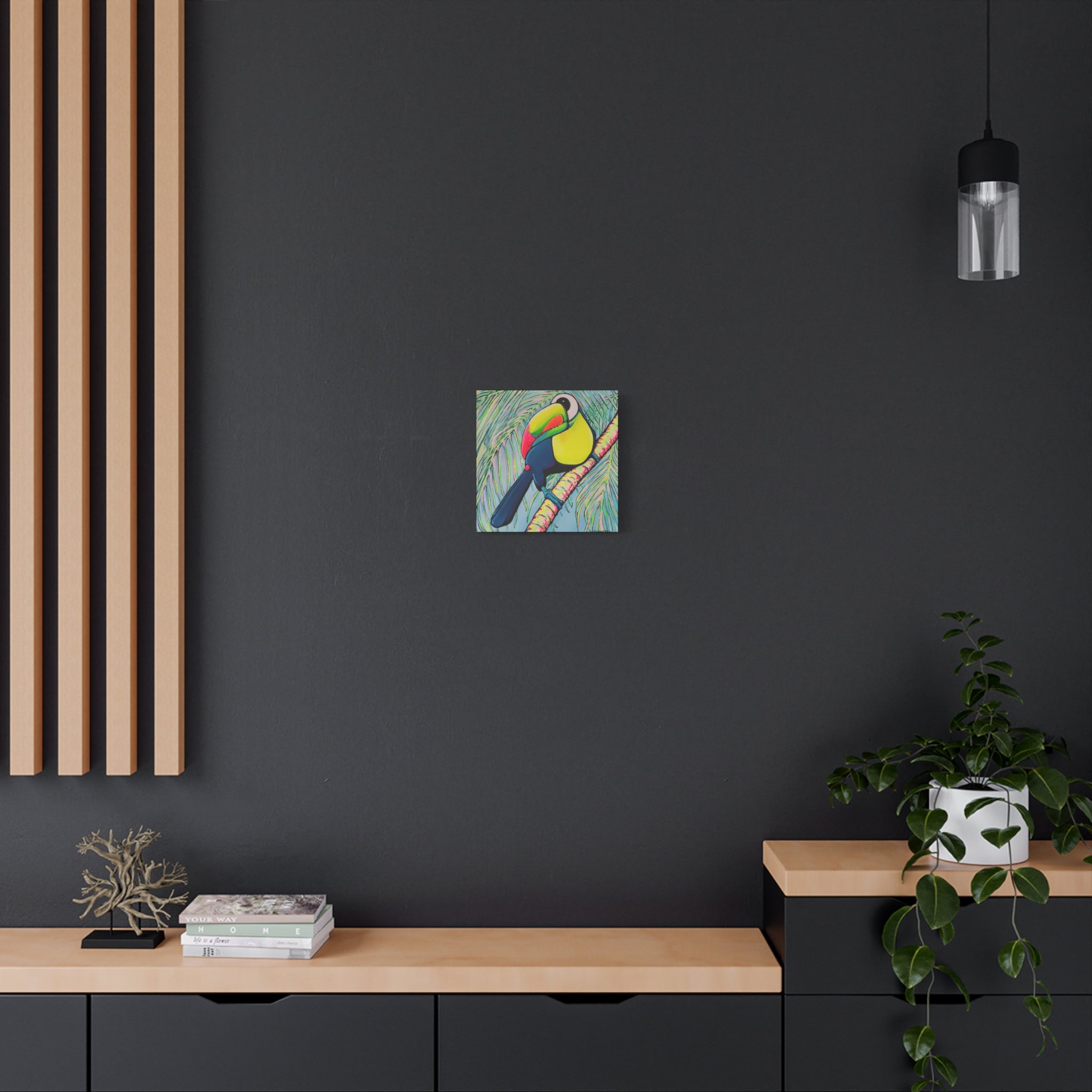 Cyclops Toucan Original Canvas Art Print, Bird Art, Tropical Vibes