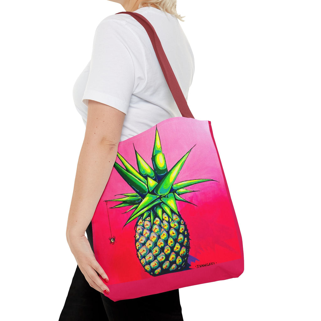 Premium Neon Pineapple Tote Bag, Original Artist Design, Reusable Shopping Tote, Eco-Friendly