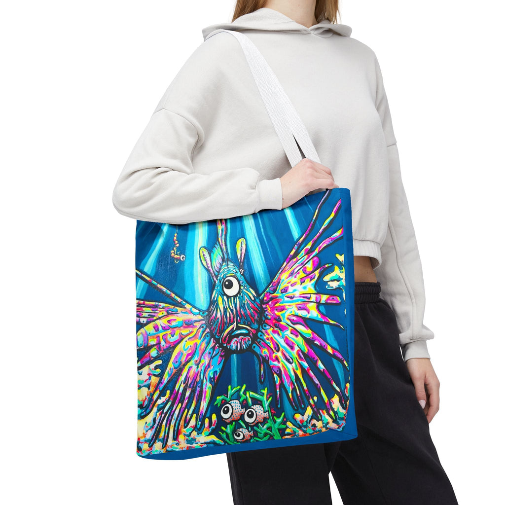 Premium Cyclops Lionfish Tote Bag, Original Artist Design, Reusable Shopping Tote,  Eco-Friendly