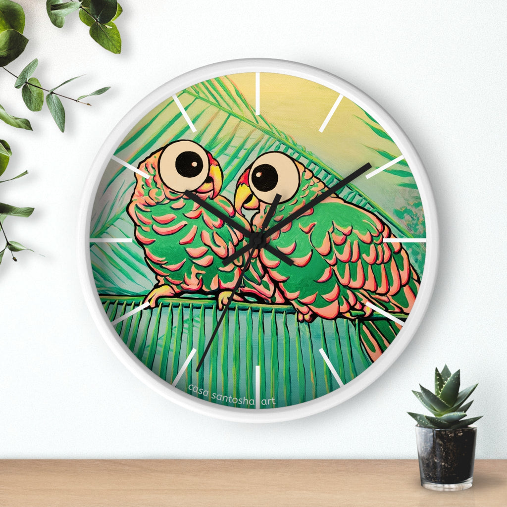 Chatty Cyclops Parrots Pop Art Wall Clock