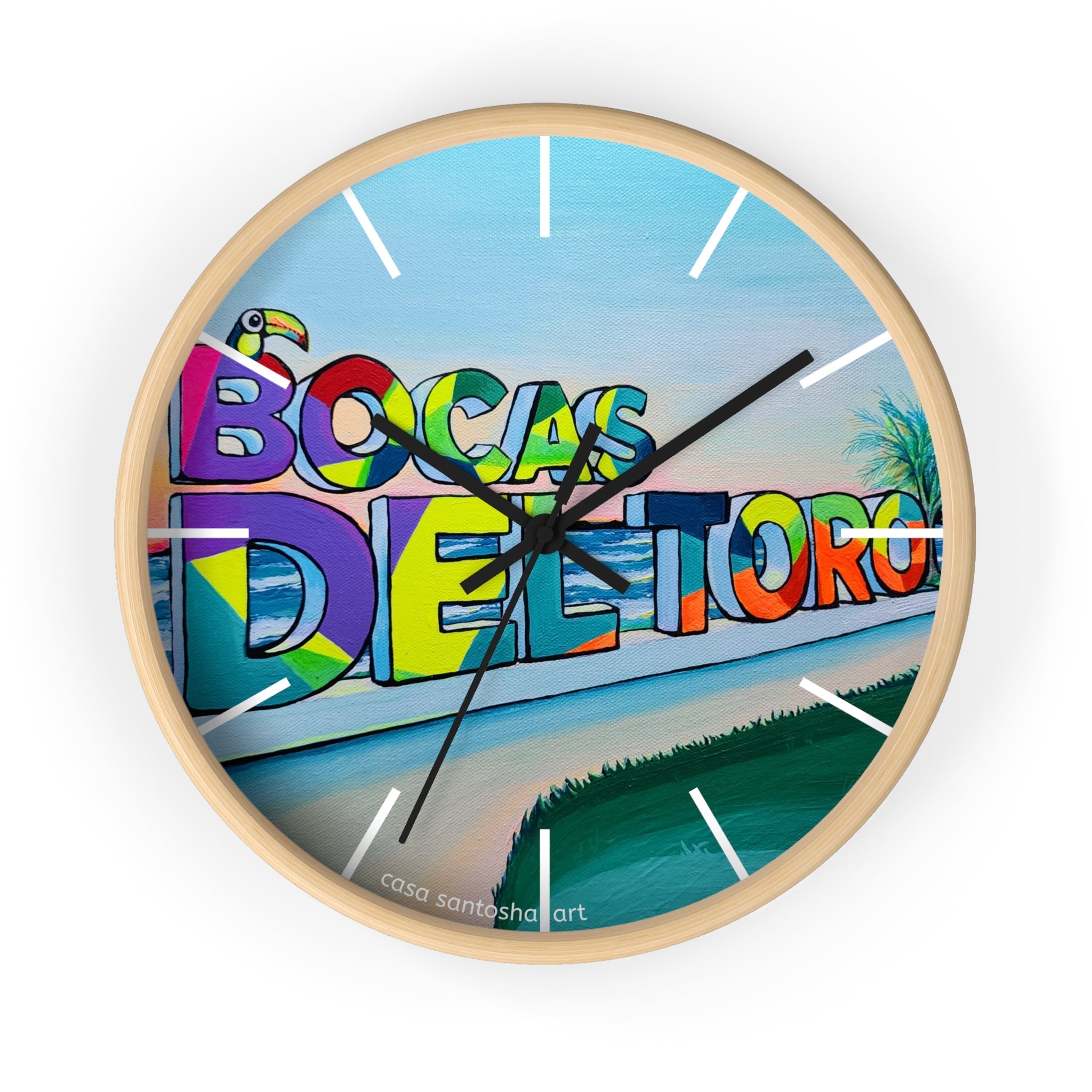 Bocas Del Toro Sign Pop Art Wall Clock
