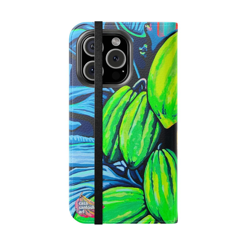 Neon Cacao Flip Phone Case – Wallet Cover with Card Slots