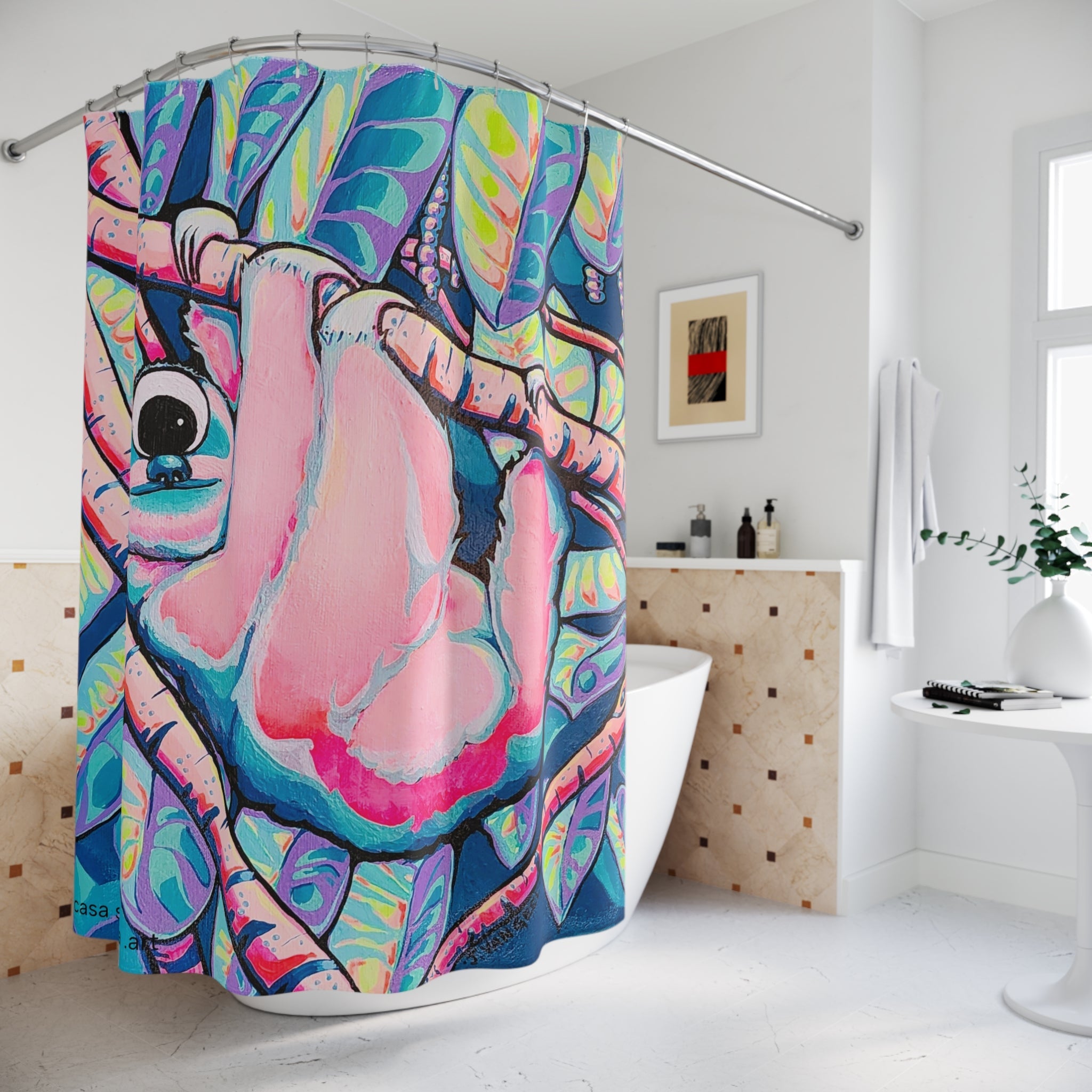 Cyclops Sloth Pop Art Shower Curtain