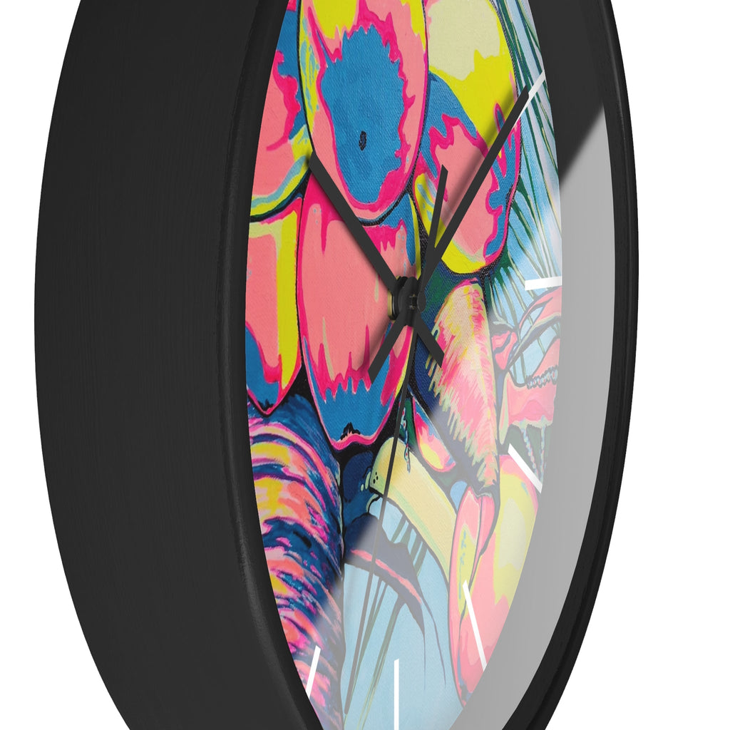 Neon Coconuts Pop Art Wall Clock