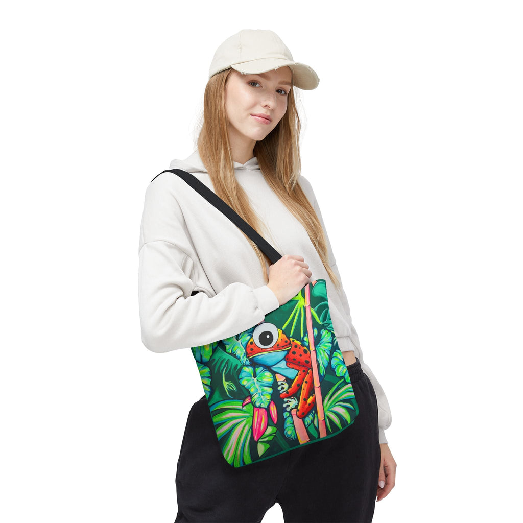 Premium Cyclops Red Frog Tote Bag, Original Artist Design, Reusable Shopping Tote, Eco-Friendly